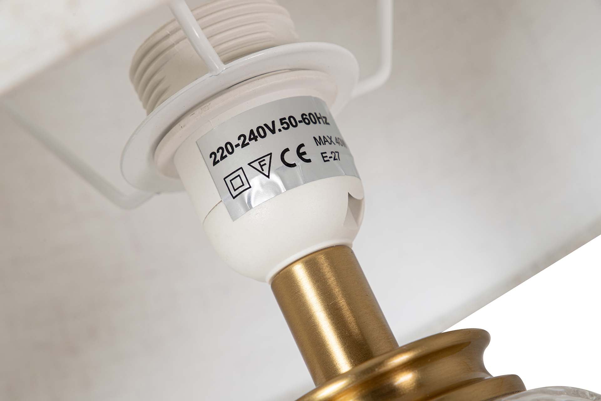 CANDEEIRO DE MESA DE VIDRO METALIZADO 25x25x40 CM