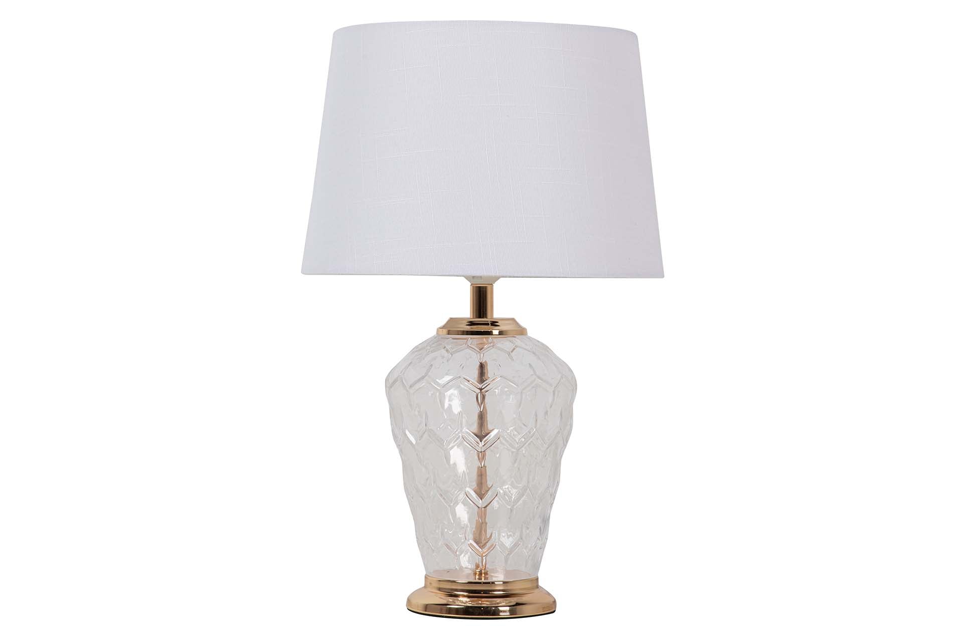 CANDEEIRO DE MESA DE VIDRO METALIZADO 31x31x49 CM