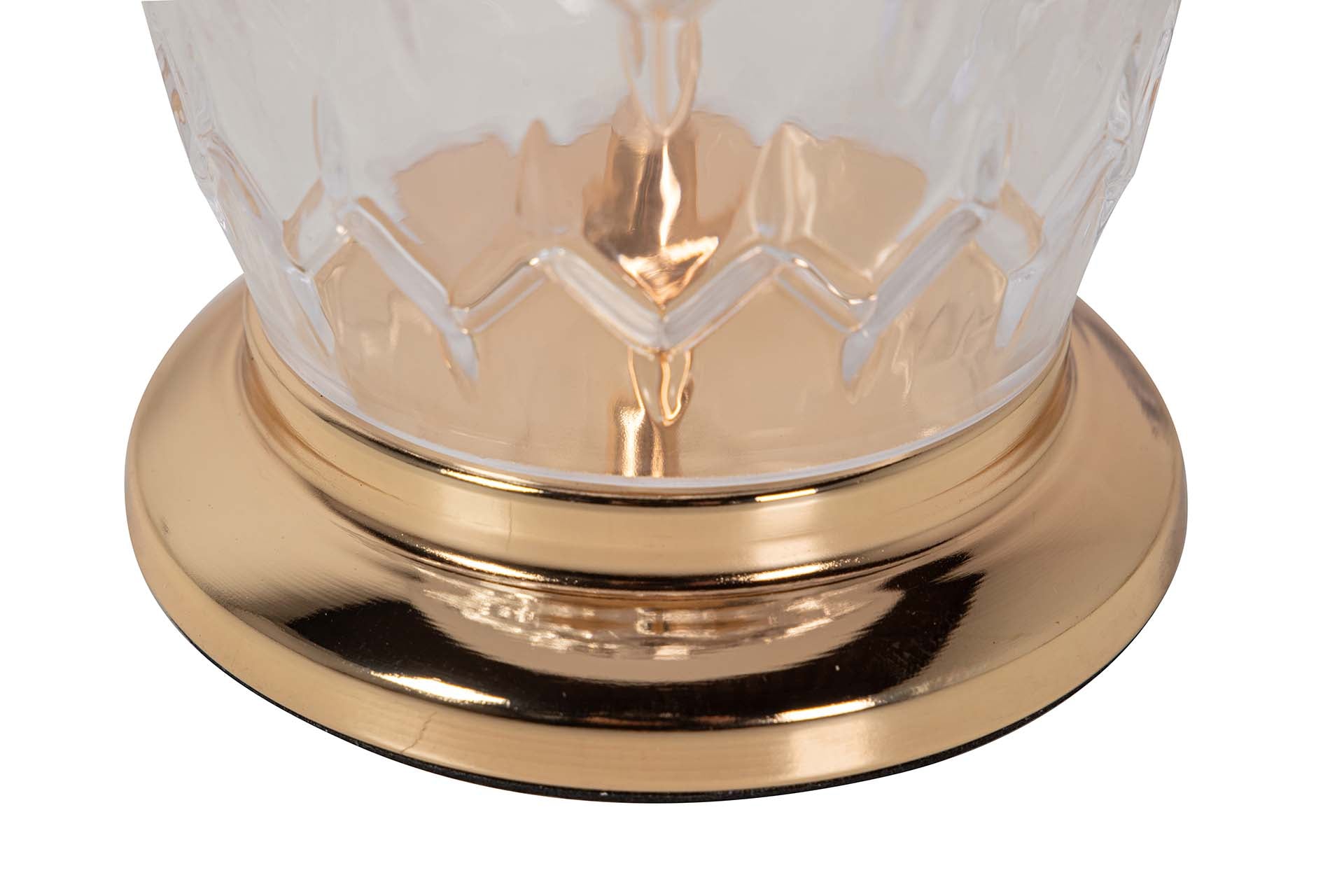 CANDEEIRO DE MESA DE VIDRO METALIZADO 31x31x49 CM