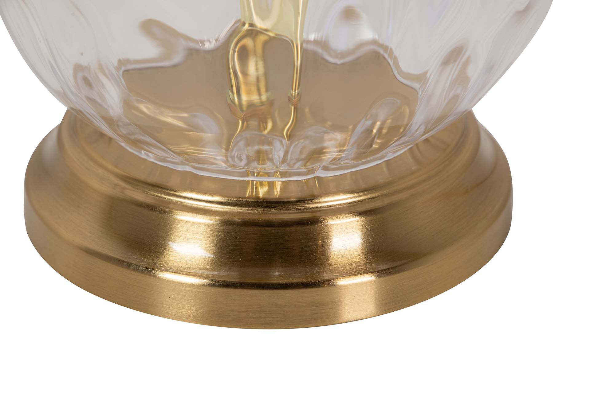 CANDEEIRO DE MESA DE VIDRO METALIZADO 33x33x53 CM