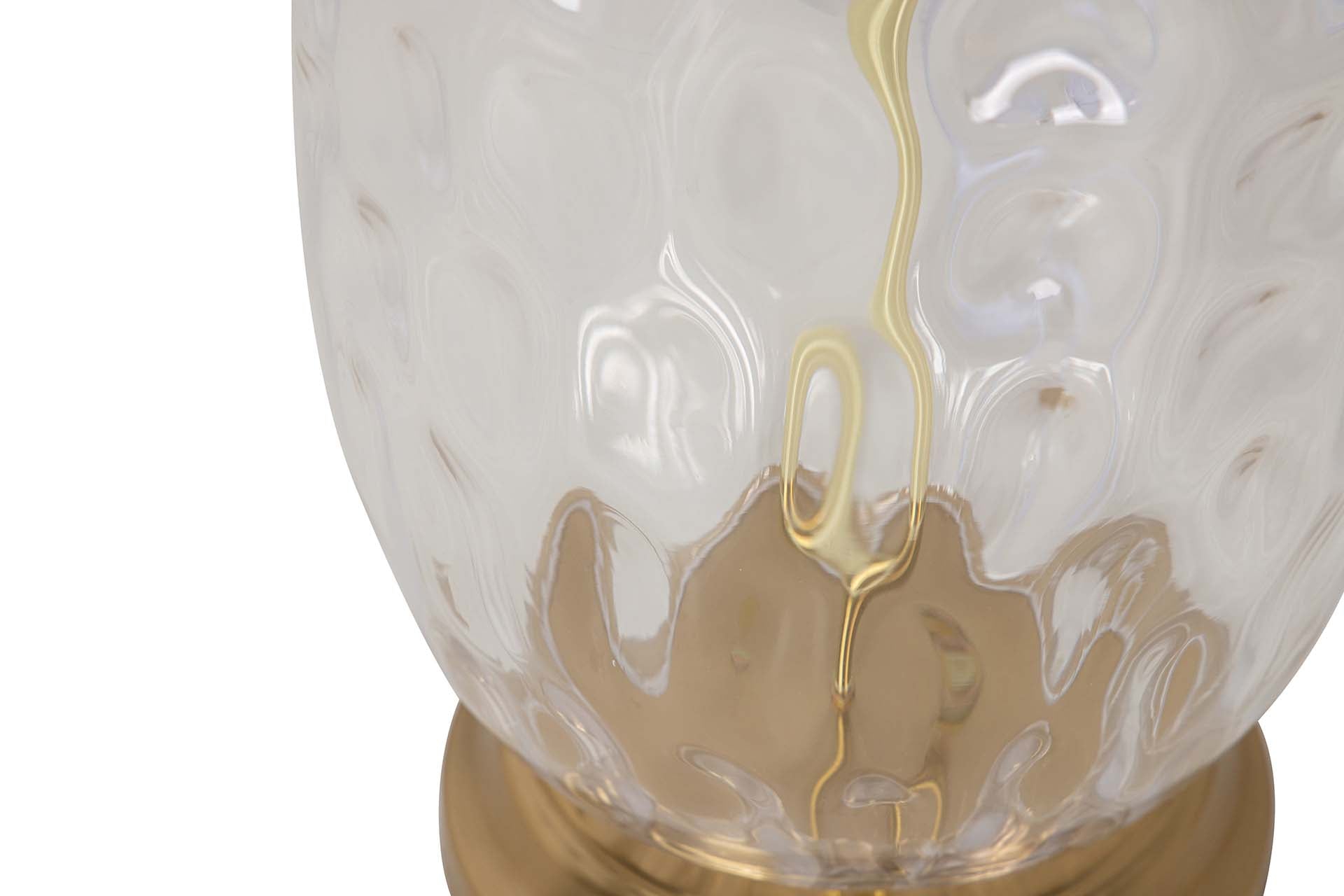 CANDEEIRO DE MESA DE VIDRO METALIZADO 33x33x53 CM