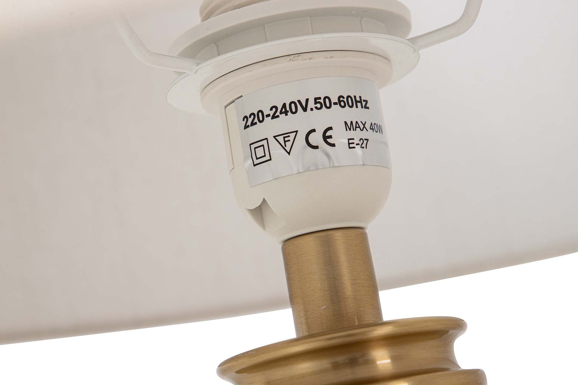 CANDEEIRO DE MESA DE VIDRO METALIZADO 33x33x53 CM