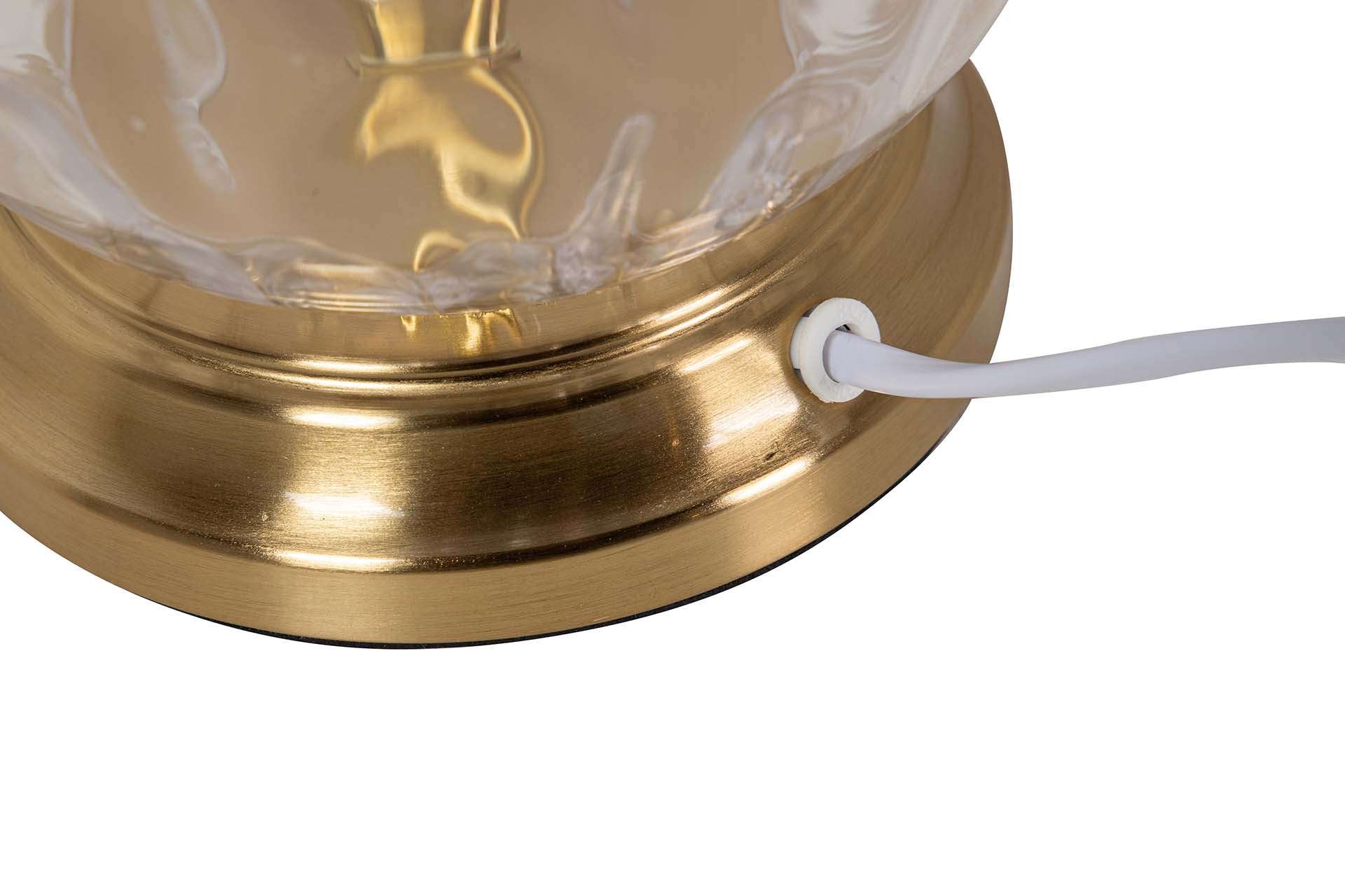 CANDEEIRO DE MESA DE VIDRO METALIZADO 33x33x53 CM