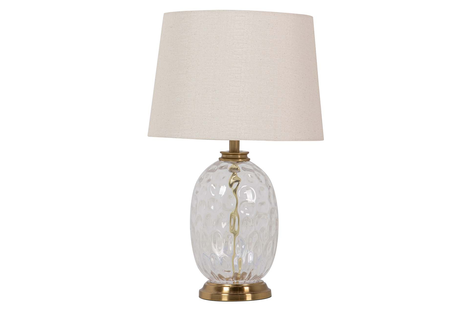 LAMPARA SOBREMESA METAL CRISTAL 33x33x53 CM