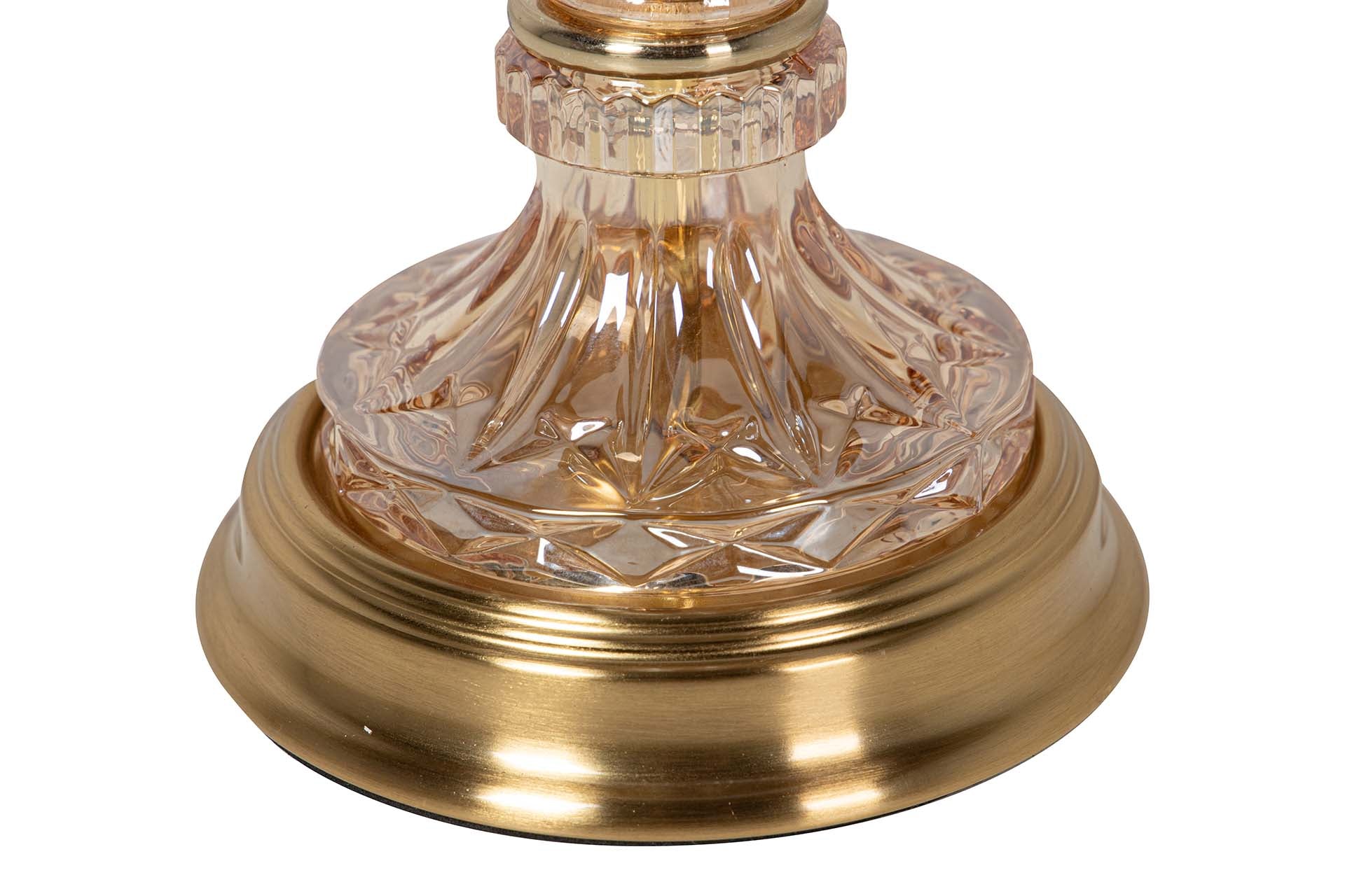 LAMPARA SOBREMESA METAL CRISTAL 31x31x52 CM
