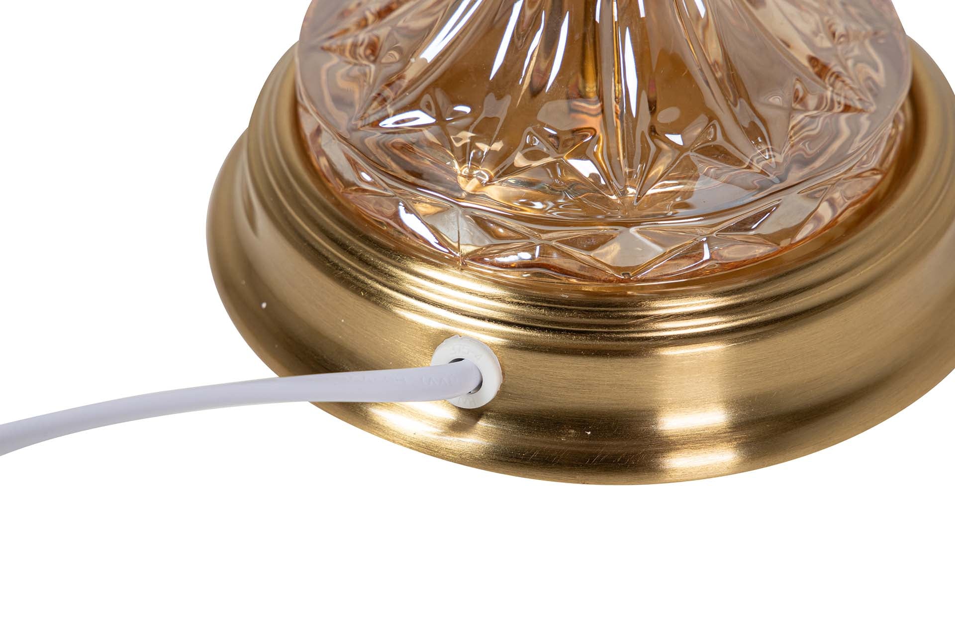 CANDEEIRO DE MESA DE VIDRO METALIZADO 31x31x52 CM