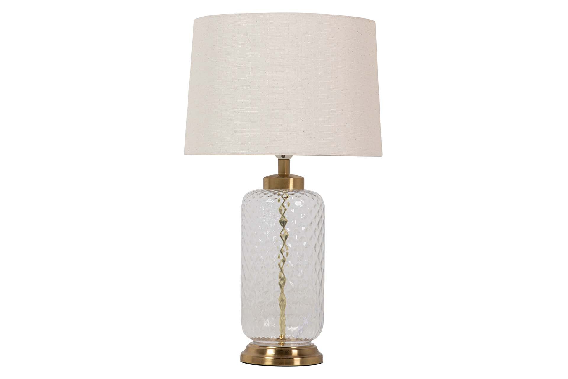 CANDEEIRO DE MESA DE VIDRO METALIZADO 33x33x57 CM