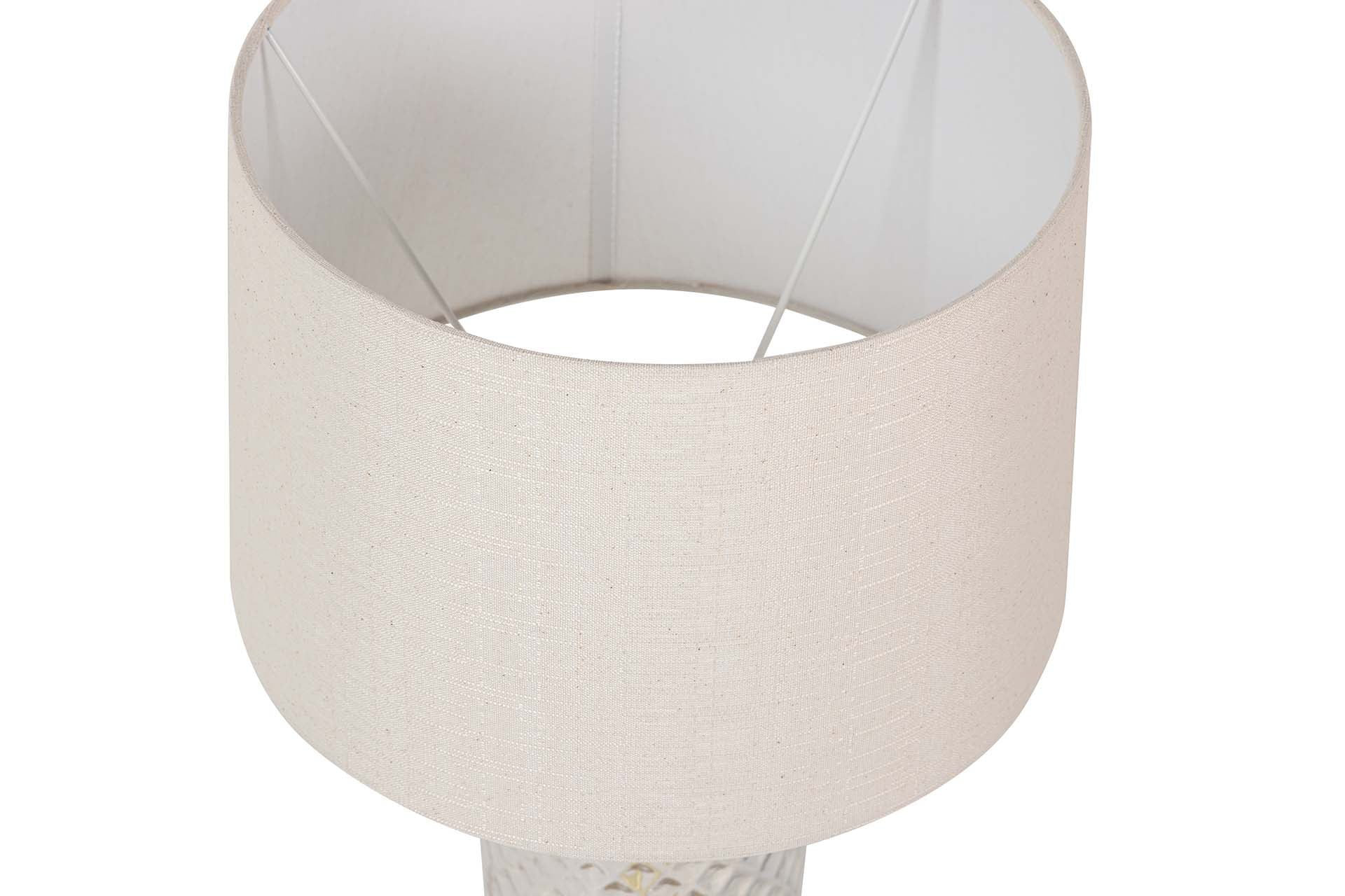 CANDEEIRO DE MESA DE VIDRO METALIZADO 33x33x57 CM