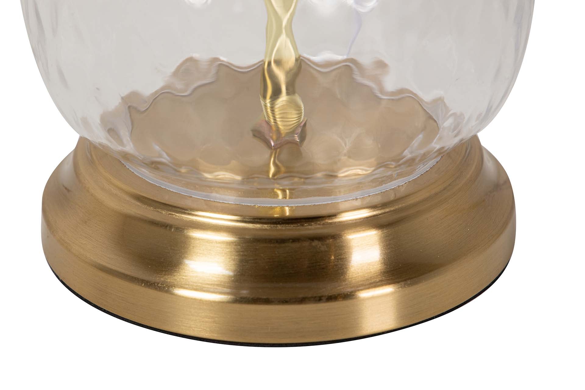 CANDEEIRO DE MESA DE VIDRO METALIZADO 33x33x57 CM