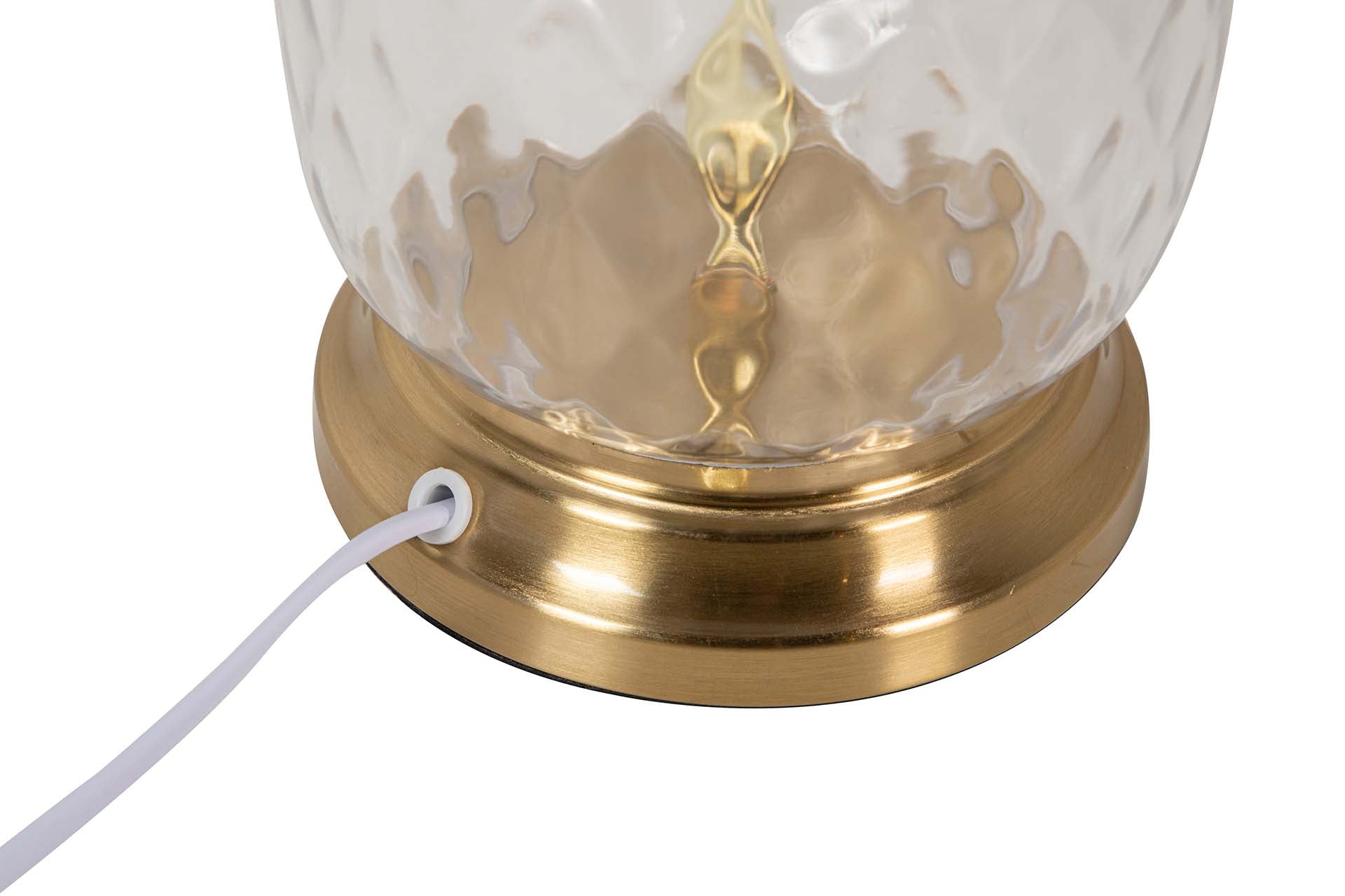 CANDEEIRO DE MESA DE VIDRO METALIZADO 33x33x57 CM