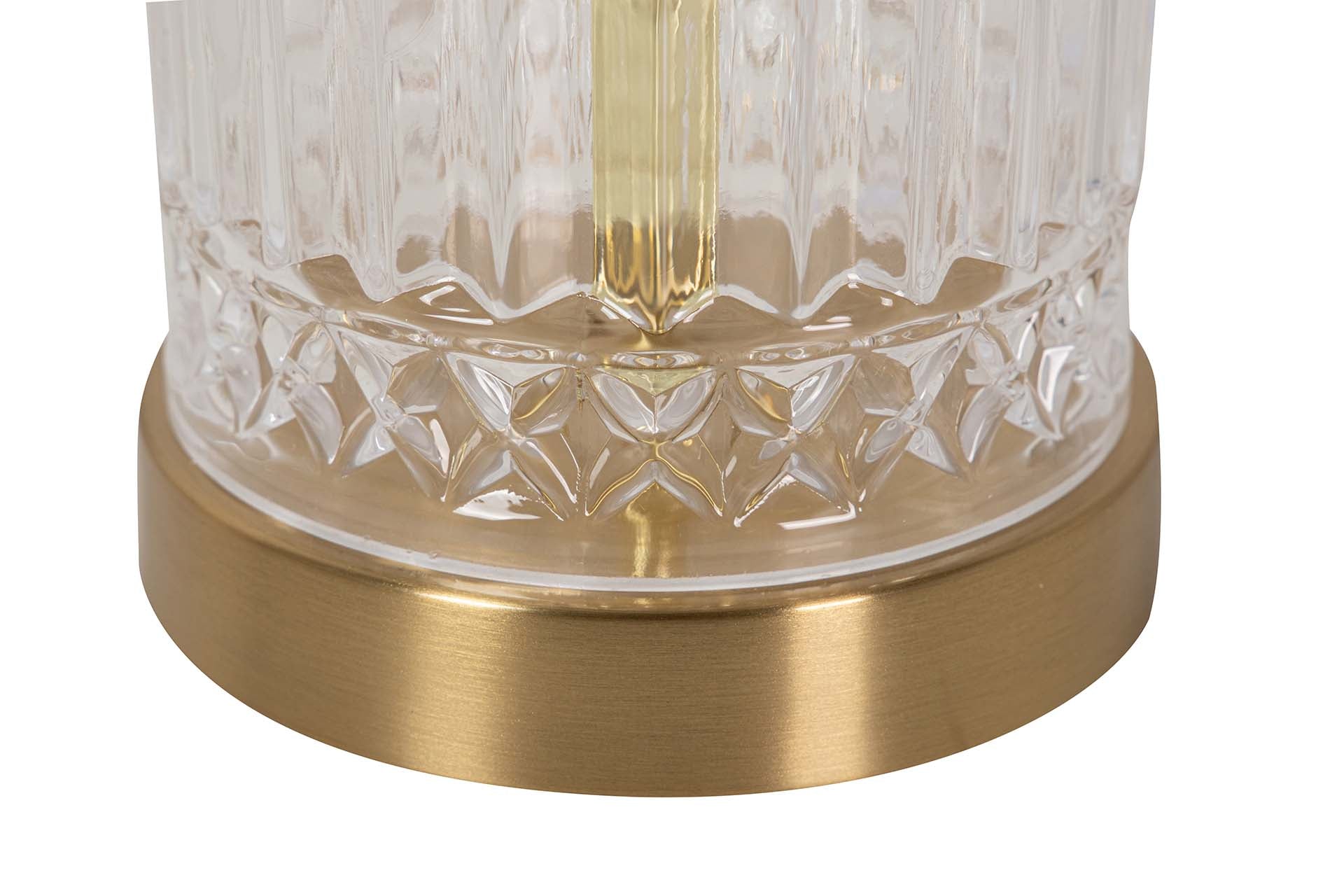 CANDEEIRO DE MESA DE VIDRO METALIZADO 38x38x62 CM