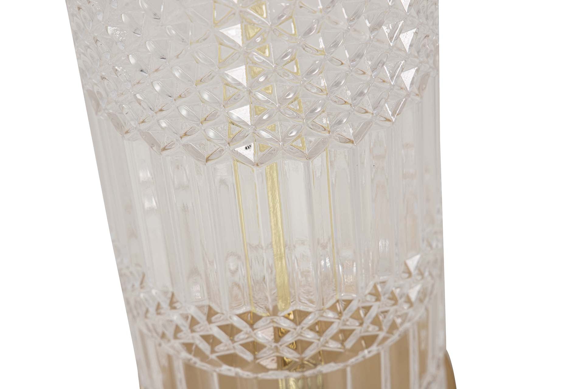 CANDEEIRO DE MESA DE VIDRO METALIZADO 38x38x62 CM