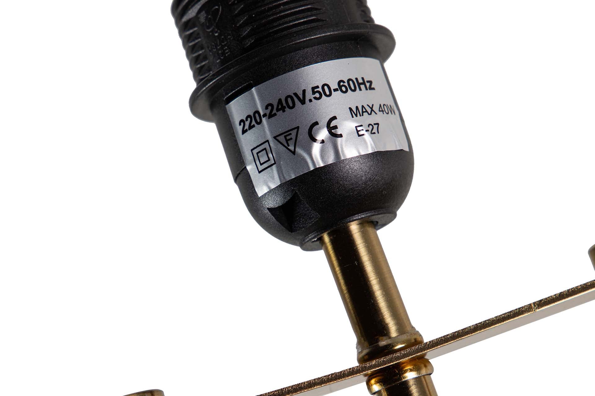 CANDEEIRO DE MESA DE METAL 28x22x55 CM