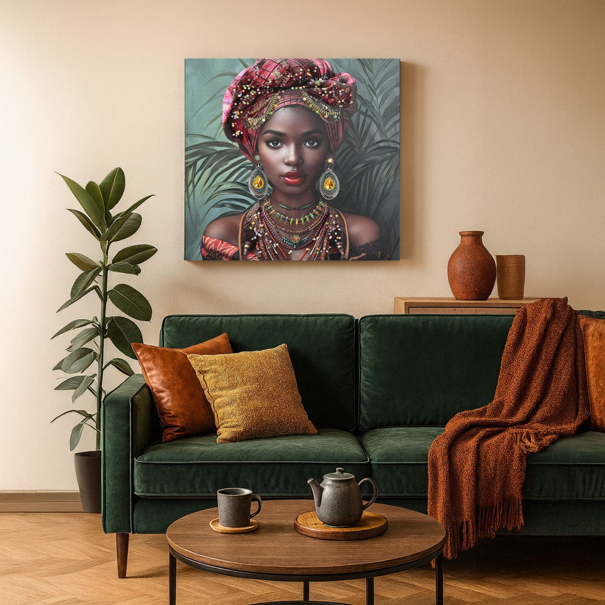 Cuadro Mujer Africana 60X60Cm