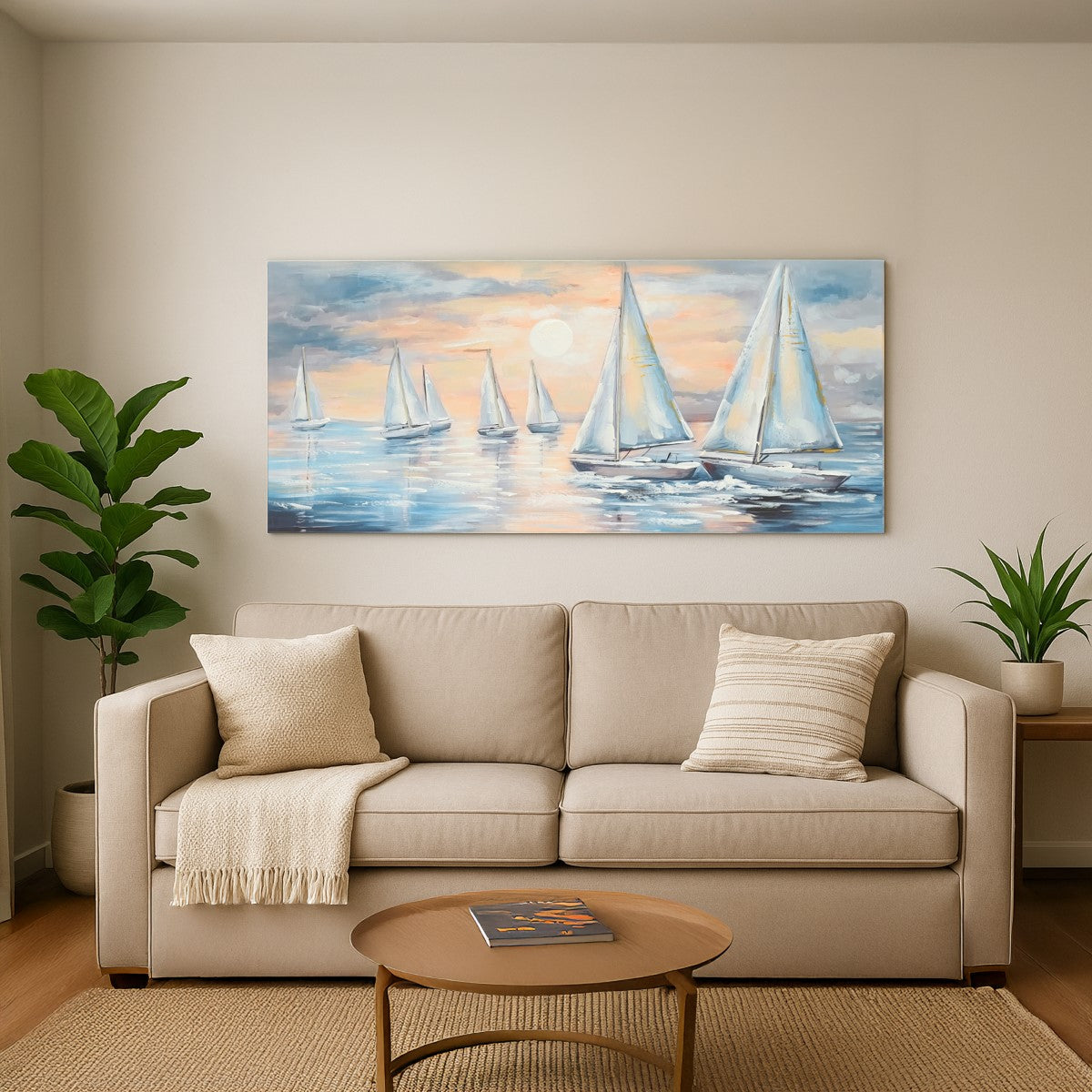 Cuadro Barcos 60X120Cm
