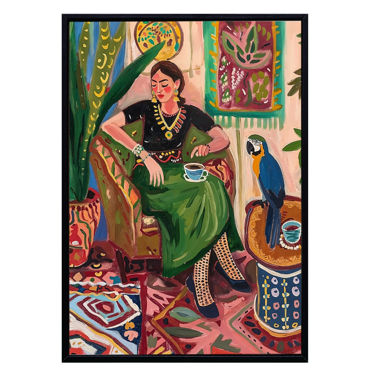 Cuadro Mujer Y Tigre 24X34Cm 2 Dif.