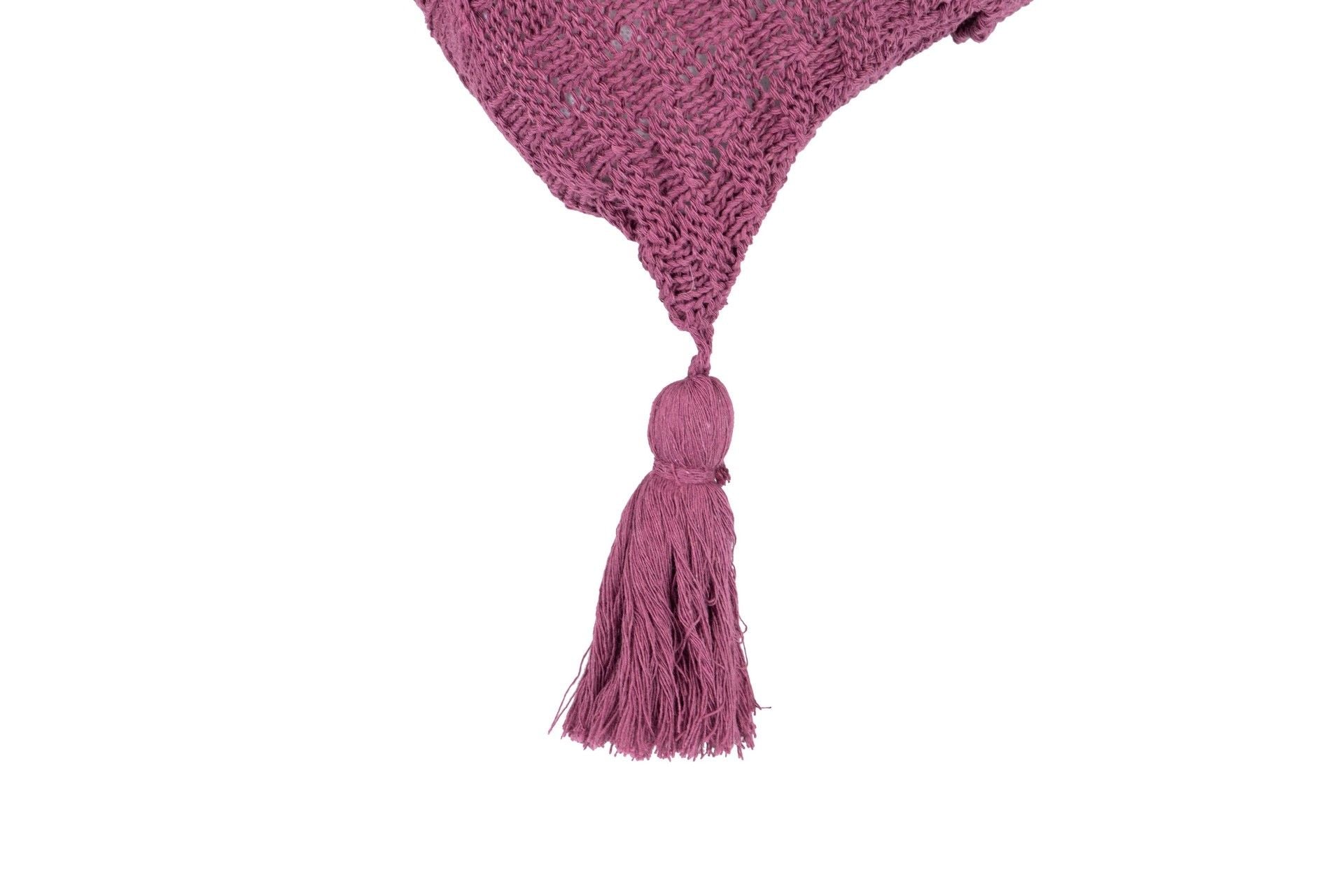EGGPLANT TASSELS THREAD CUSHION 50x15x50 CM - Min.2 units