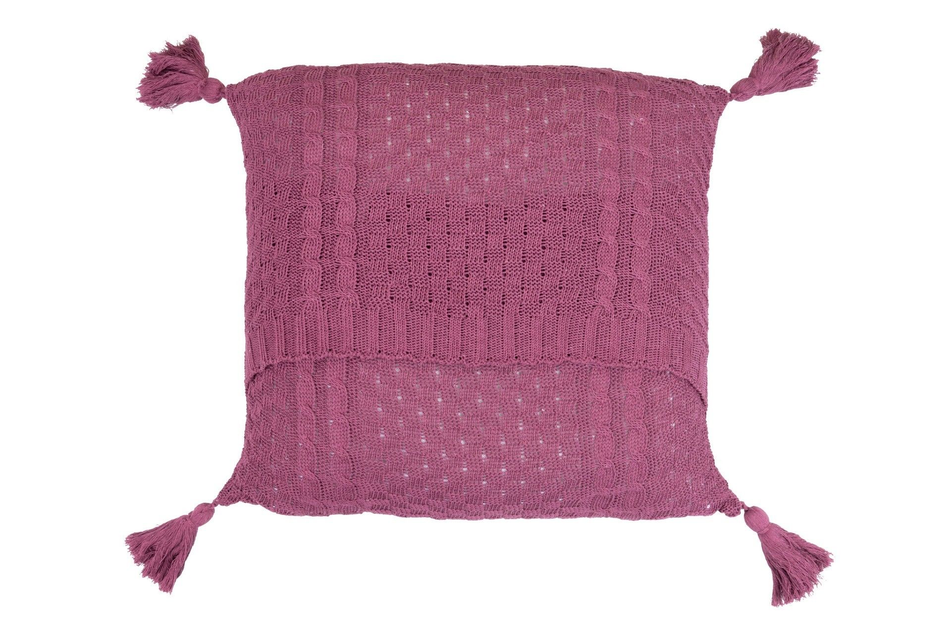 EGGPLANT TASSELS THREAD CUSHION 50x15x50 CM - Min.2 units