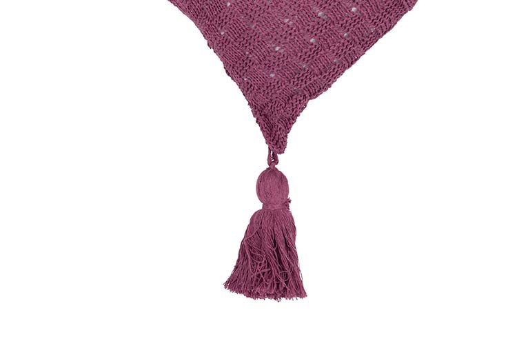 EGGPLANT TASSELS THREAD CUSHION 60x15x40 CM - Min.2 units