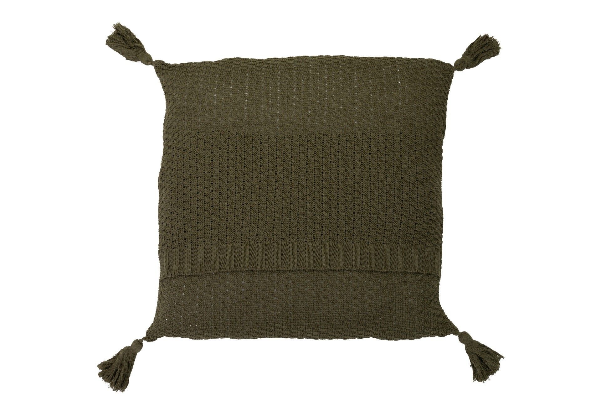 COJIN HILO BORLONES VERDE OLIVA 50x15x50 CM - Min.2 uds