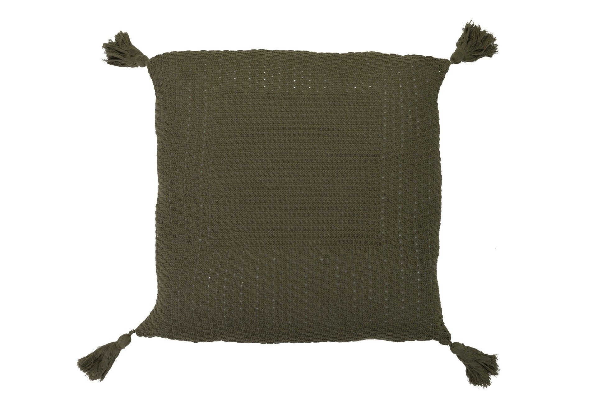 COJIN HILO BORLONES VERDE OLIVA 50x15x50 CM - Min.2 uds