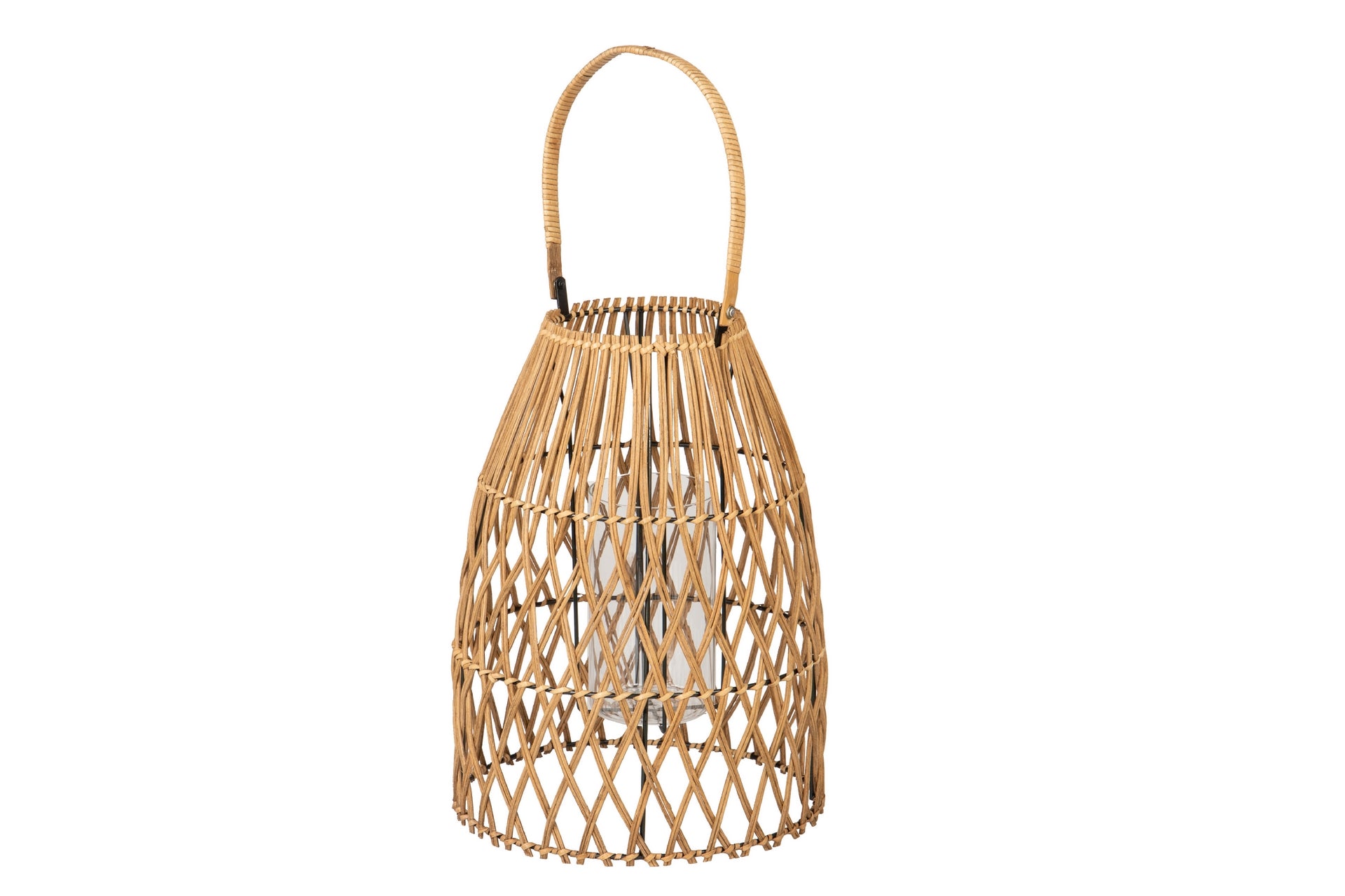NATURAL BAMBOO-METAL LANTERN 29x29x42 CM