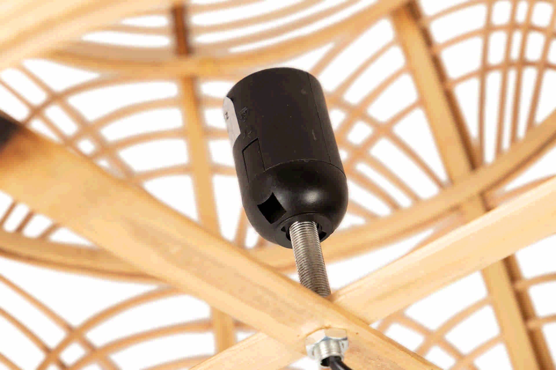 CANDEEIRO DE MESA DE BAMBU NATURAL 37x37x52 CM