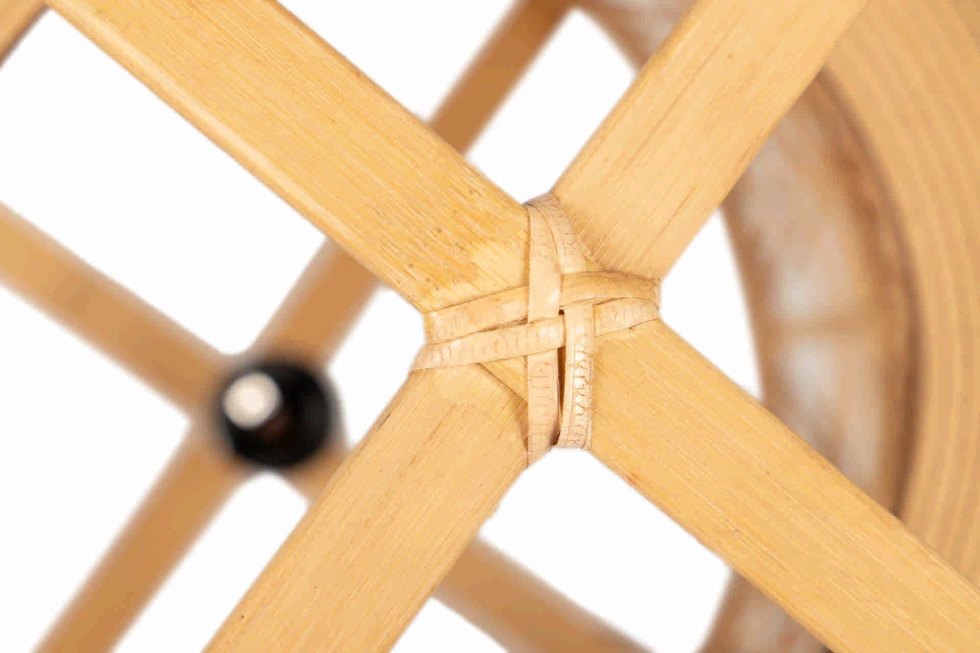 CANDEEIRO DE MESA DE BAMBU NATURAL 37x37x52 CM