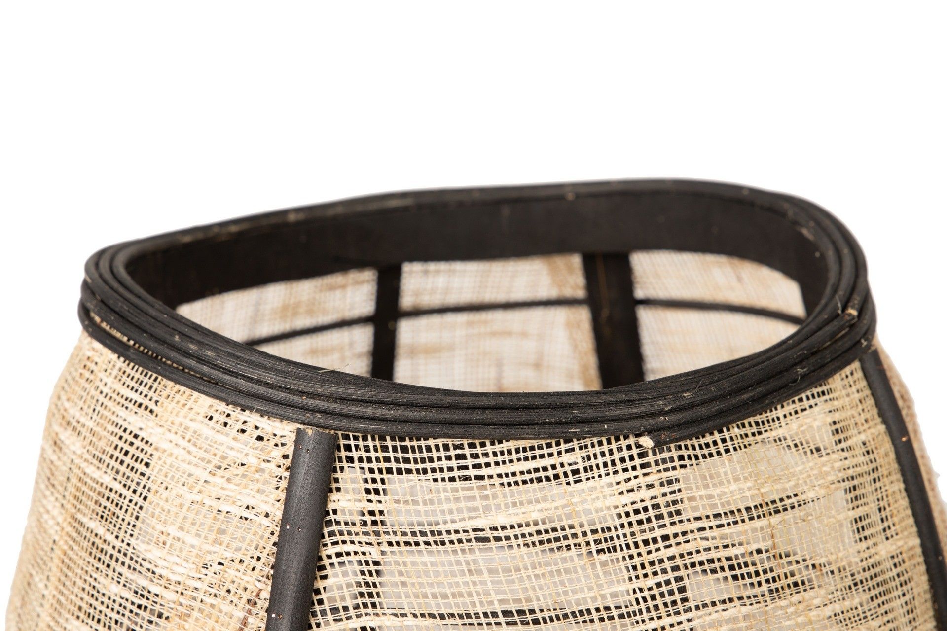 LANTERNA DE BAMBU-LINHO NATURAL-PRETO 37x37x45 CM