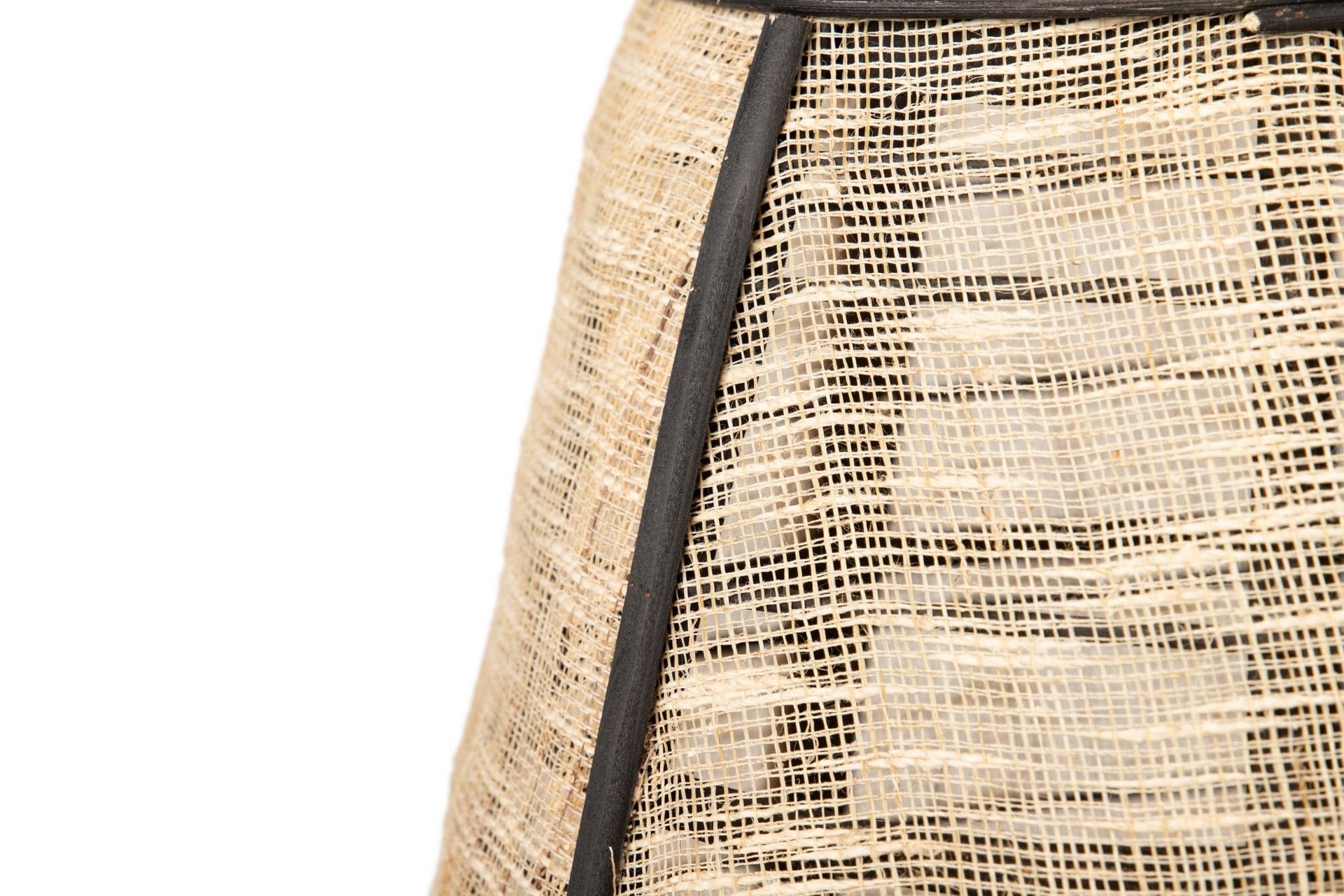 LANTERNA DE BAMBU-LINHO NATURAL-PRETO 37x37x45 CM