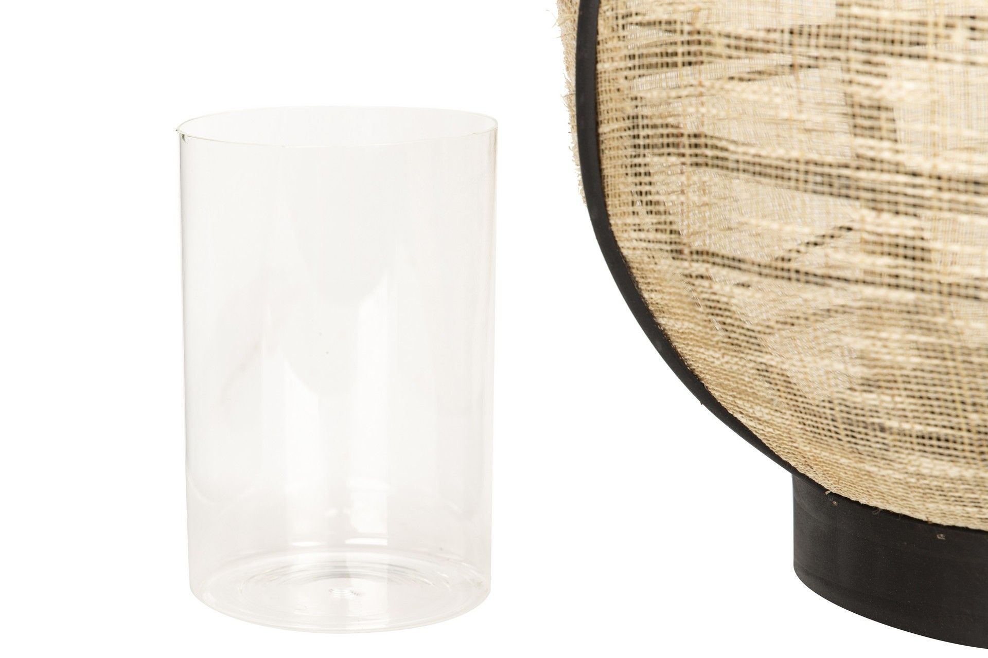 LANTERNA DE BAMBU-LINHO NATURAL-PRETO 37x37x45 CM