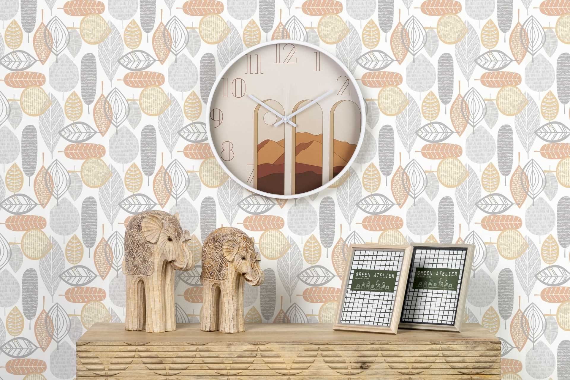 RELOJ PARED METAL BLANCO 40x4,5X40 CM