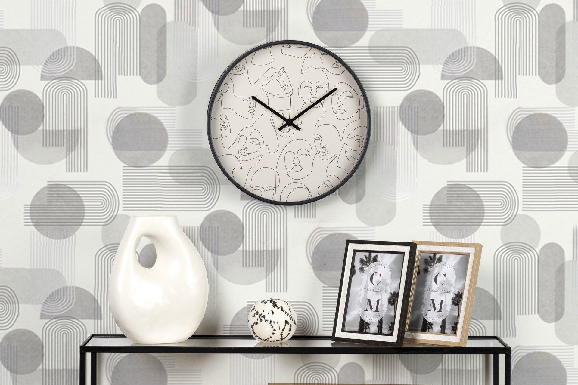 RELOJ PARED METAL NEGRO 40x4,5X40 CM