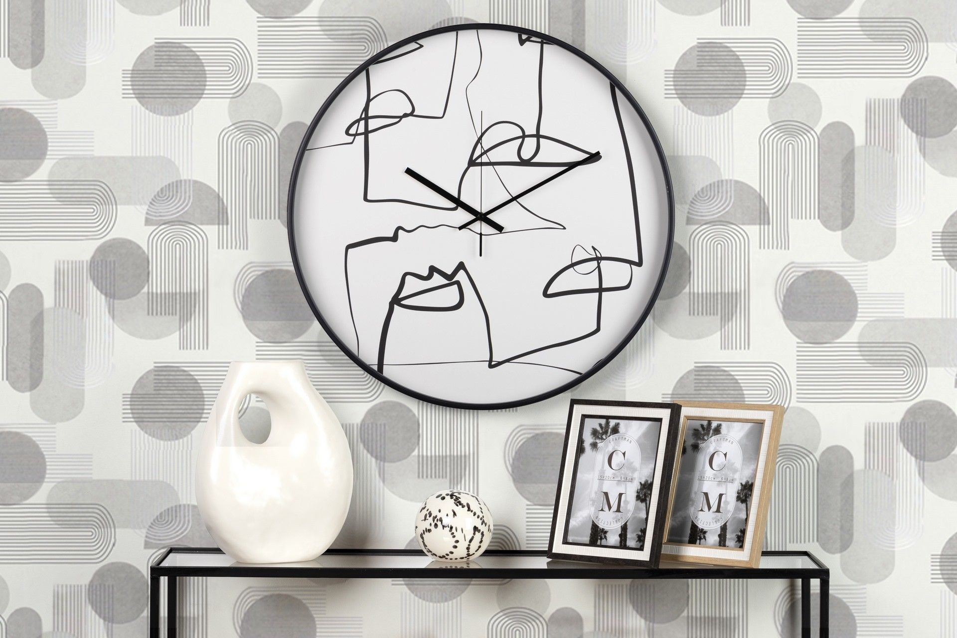 RELOJ PARED METAL NEGRO 60x4,5x60 CM