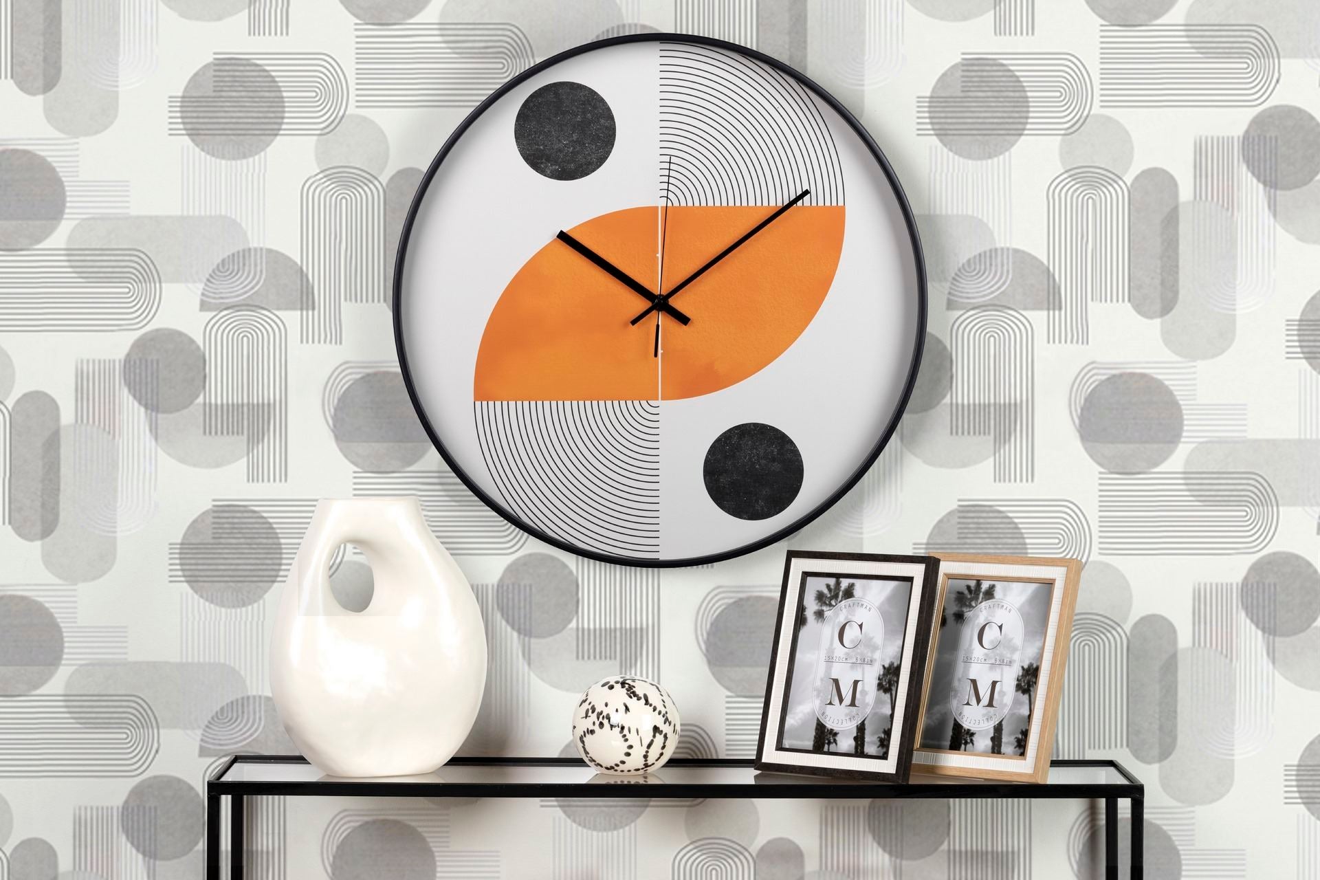 RELOJ PARED METAL NEGRO 60x4,5x60 CM