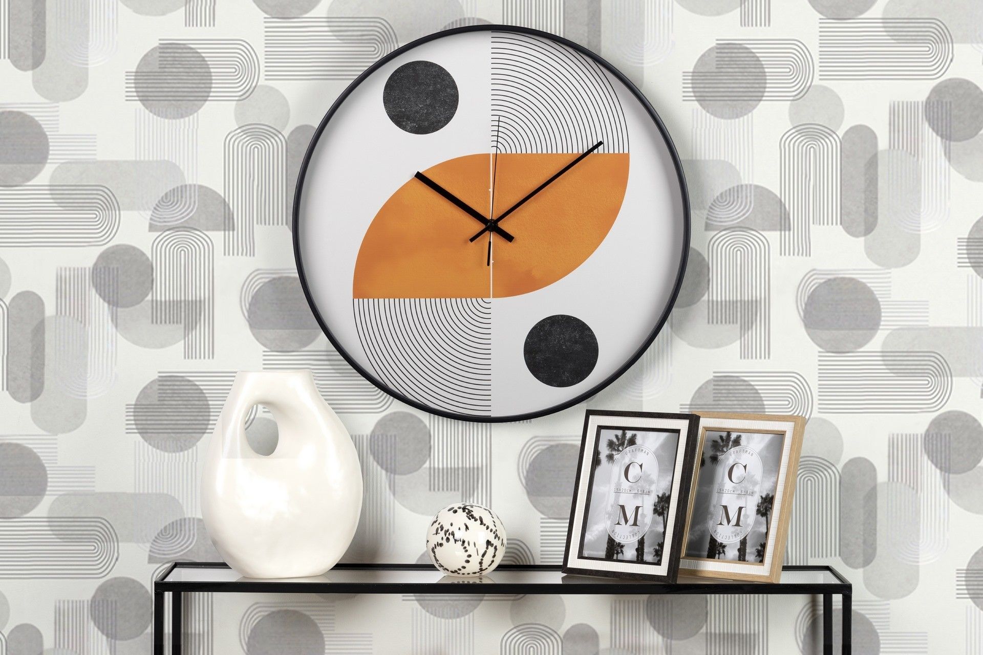 RELOJ PARED METAL NEGRO 60x4,5x60 CM