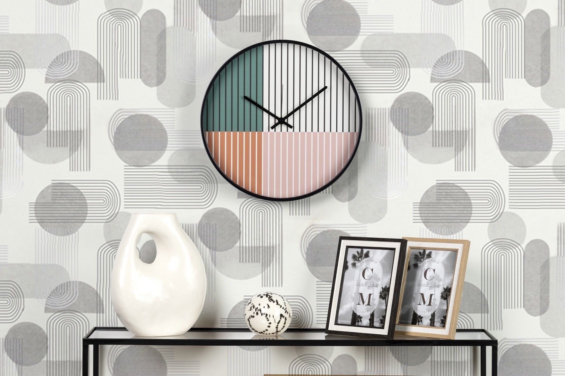 RELOJ PARED METAL BLANCO 40x4,5X40 CM