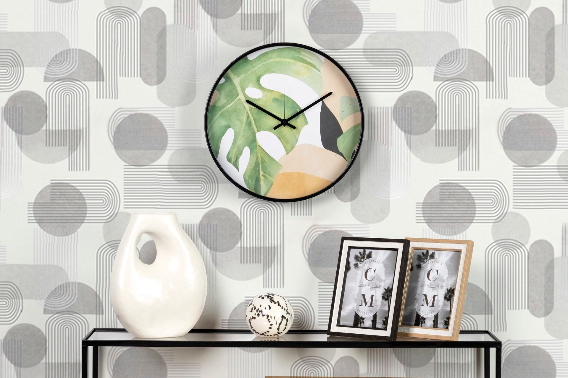 RELOJ PARED METAL NATURAL HOJAS 40x4,5X40 CM