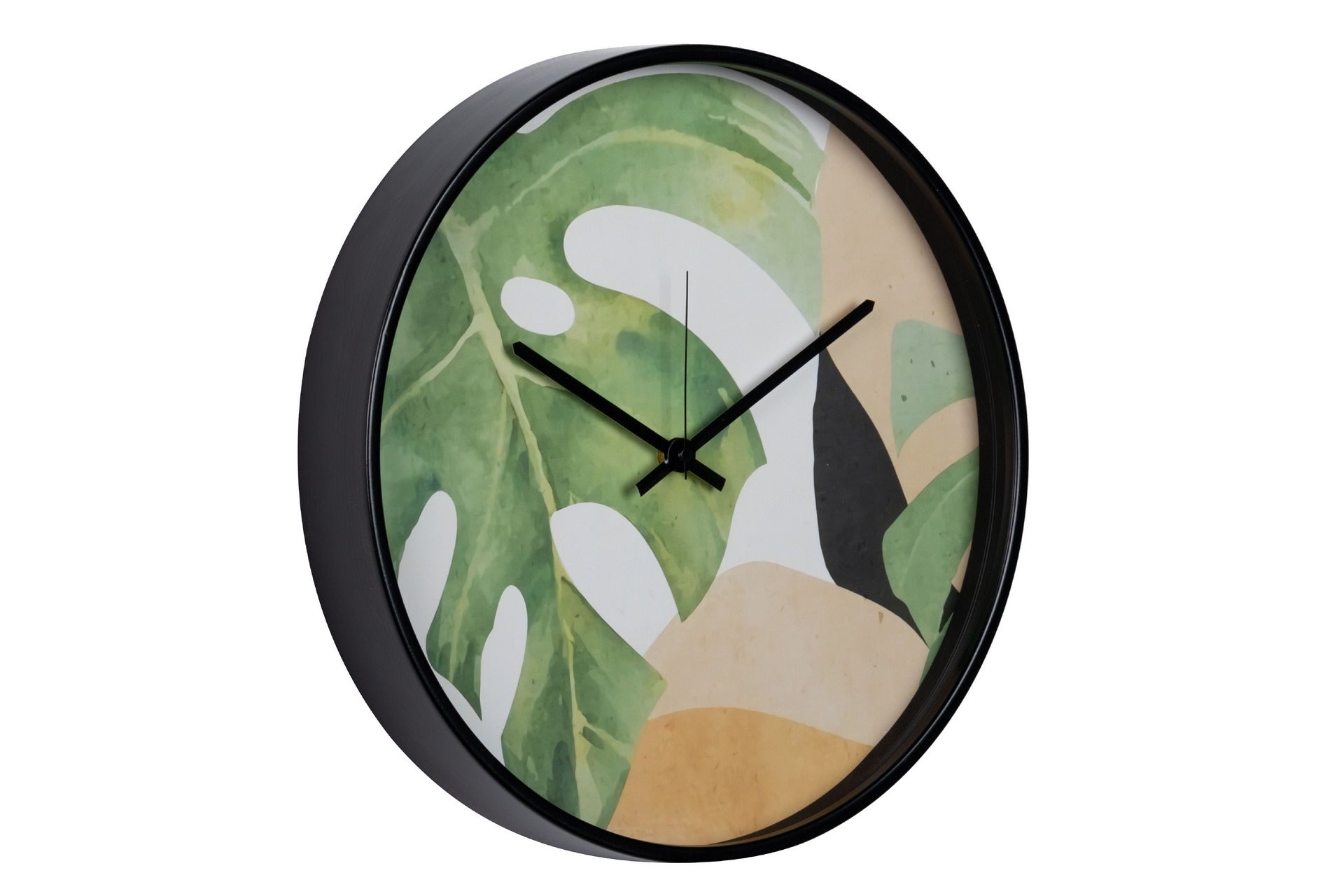 RELOJ PARED METAL NATURAL HOJAS 40x4,5X40 CM