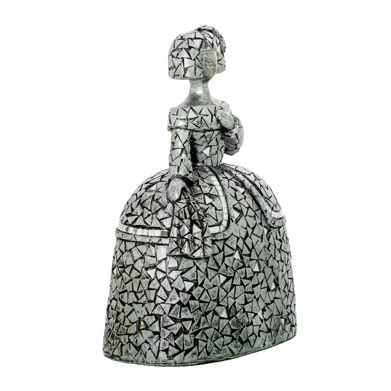 Figura Menina 22cm Resina Plateada