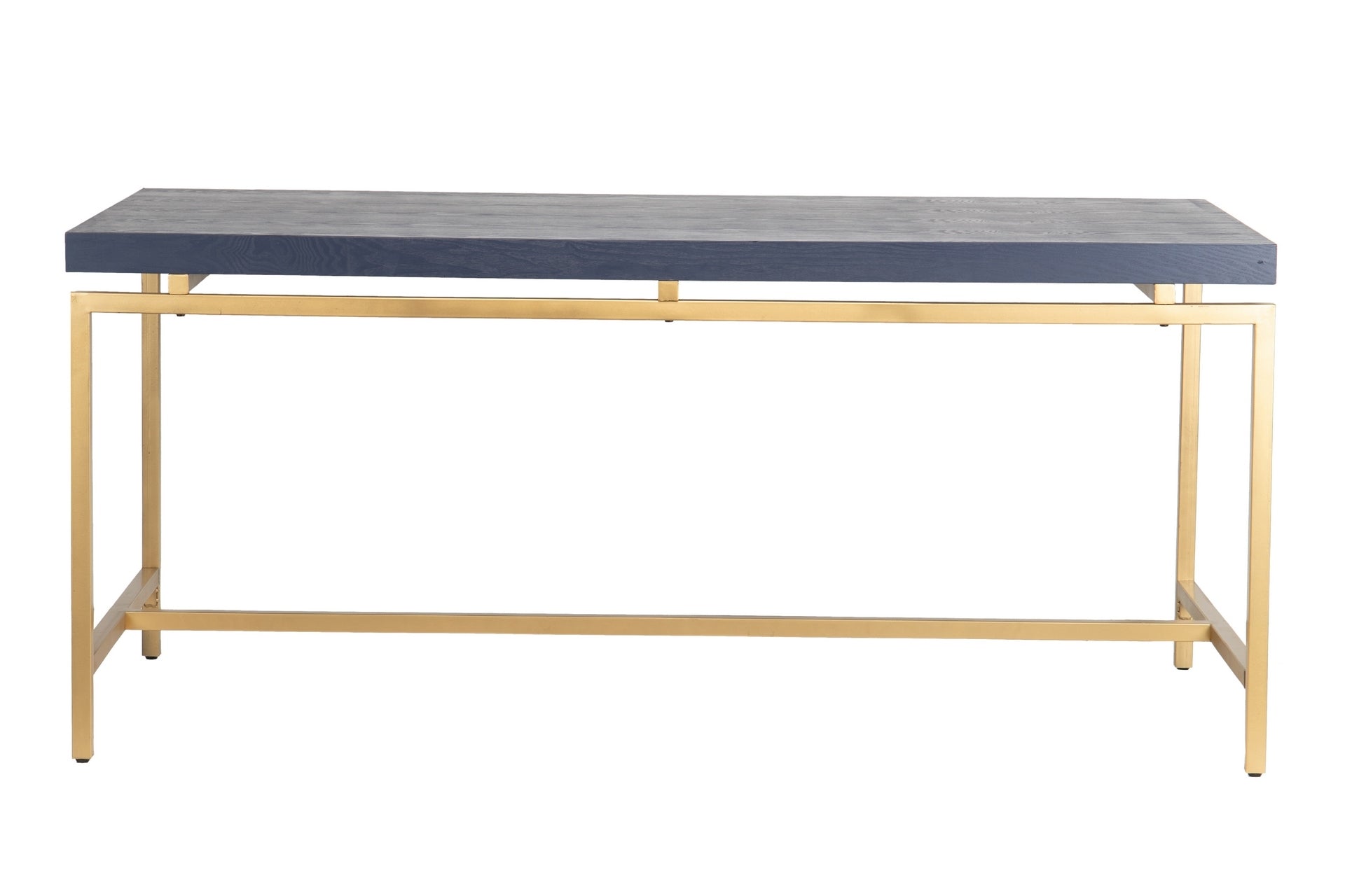 MESA DE JANTAR AZUL-DOURADO MADEIRA-METAL 180x90x80 CM