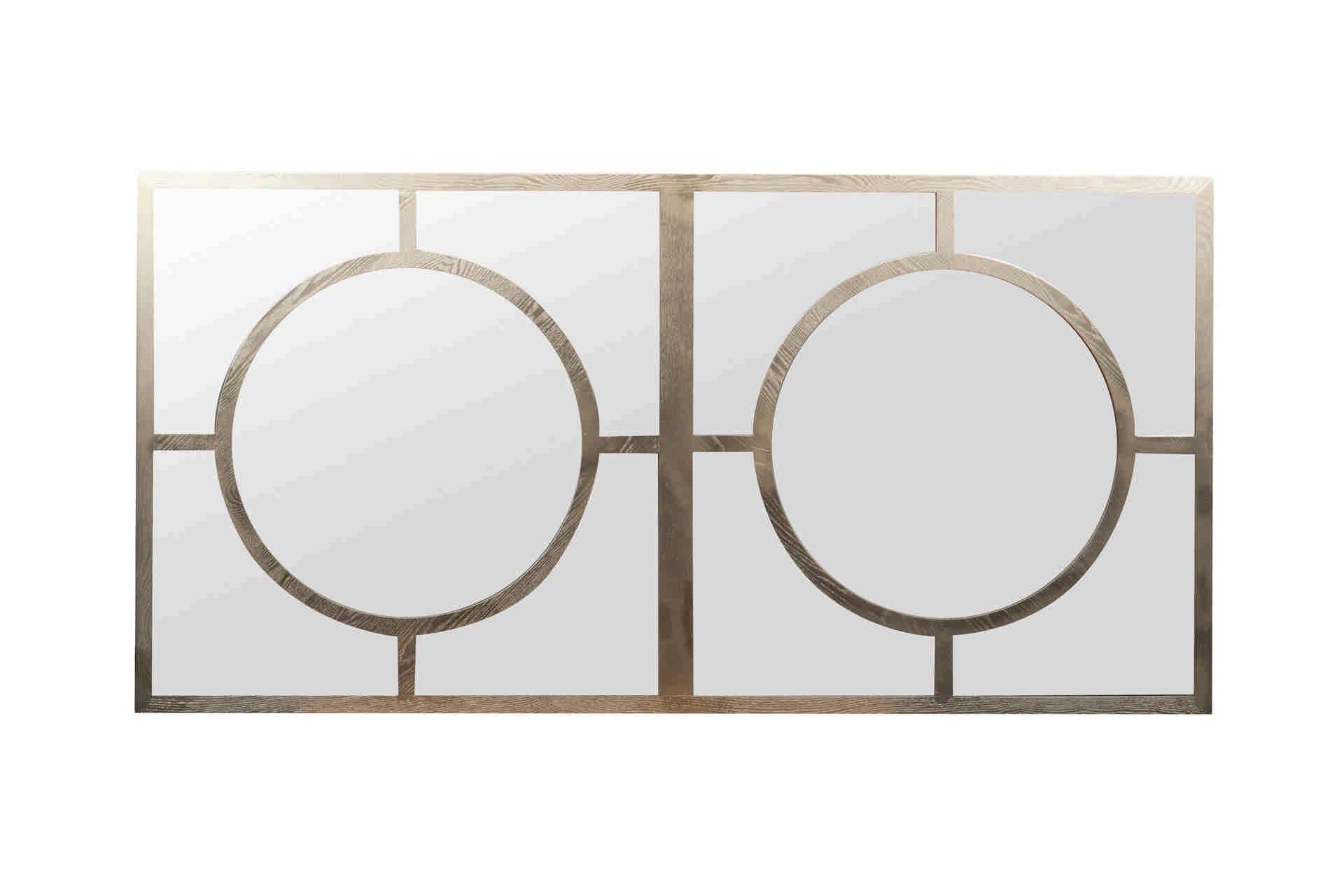MESA DE JANTAR DE MADEIRA E METAL CHAMPAGNE 180x90x77 CM