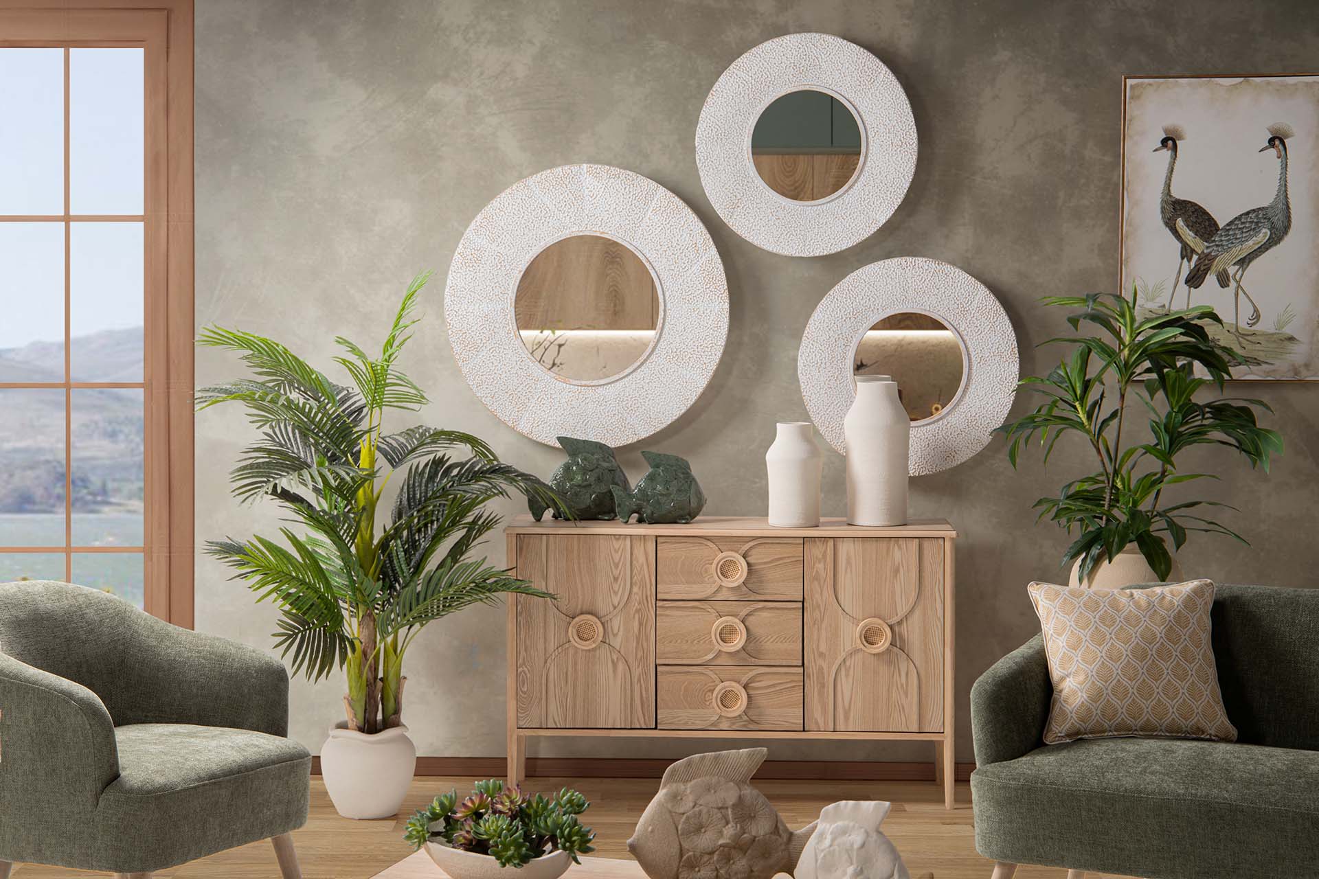 BROWN MDF SIDEBOARD 130x38x80 CM
