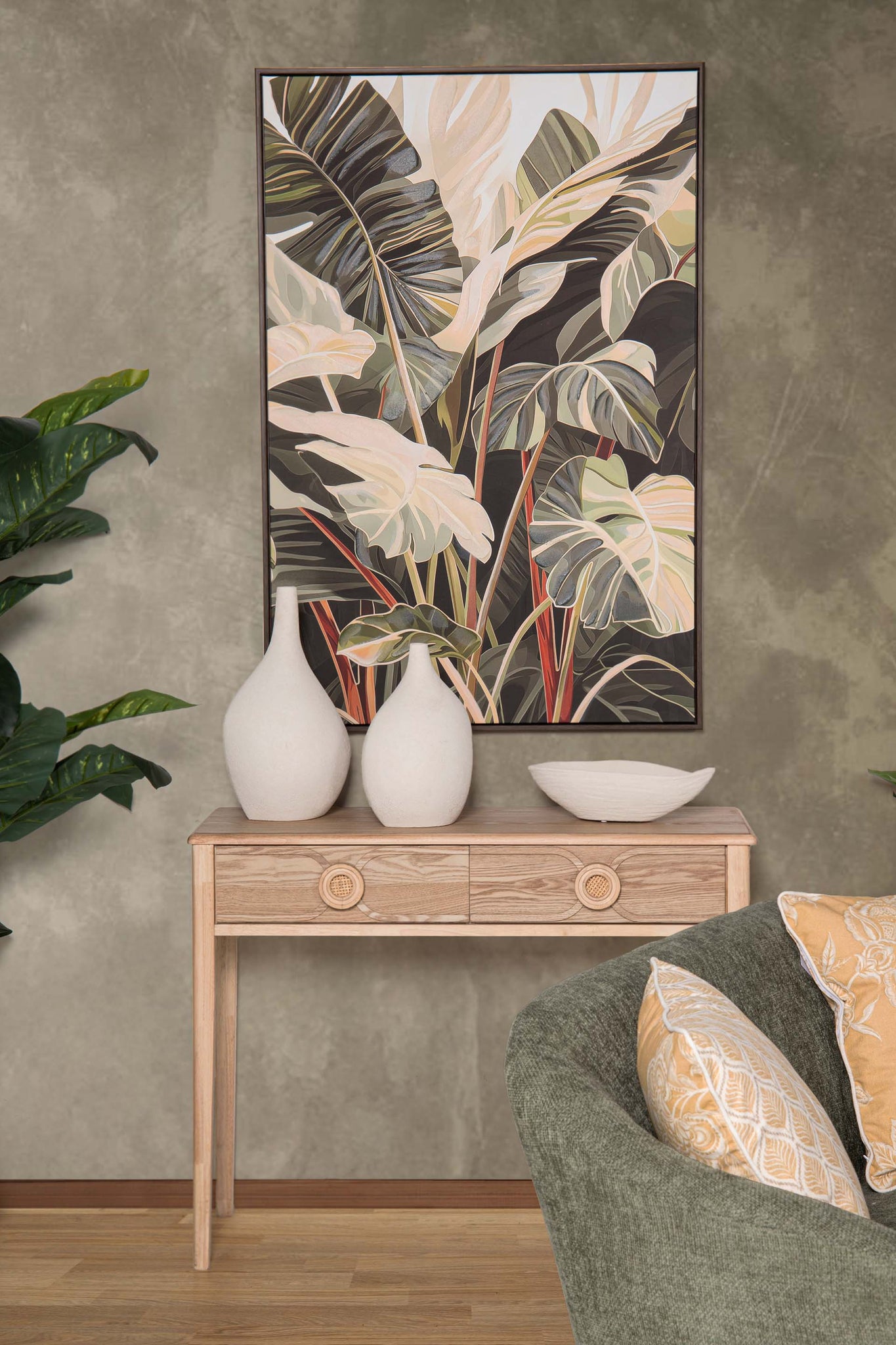 CONSOLA MDF BLANCO MARRON 100x39x77 CM