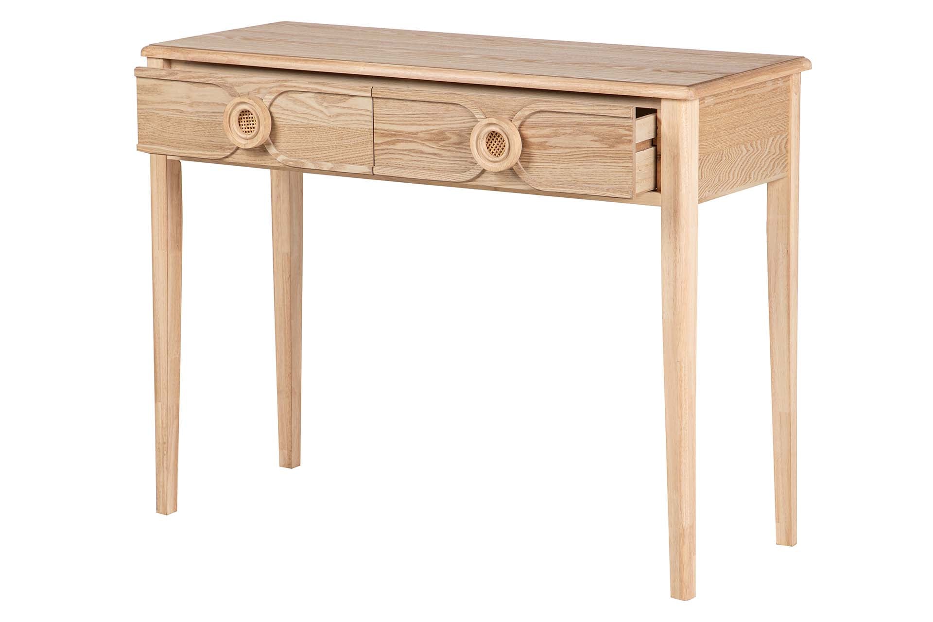 CONSOLA MDF BLANCO MARRON 100x39x77 CM