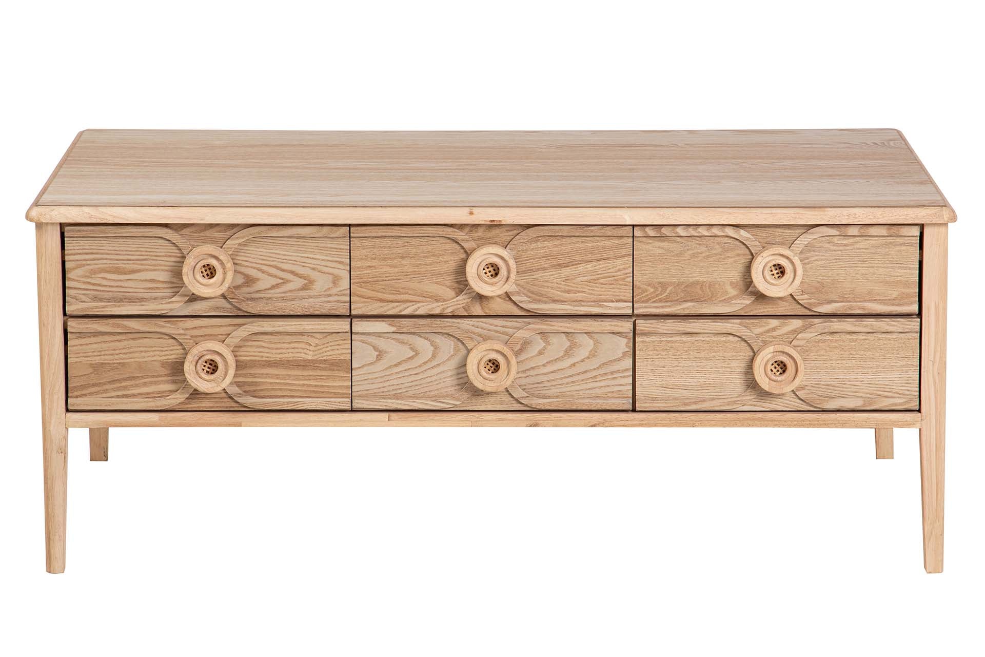 MESA DE CENTRO EM MDF MARROM 110x56x45CM