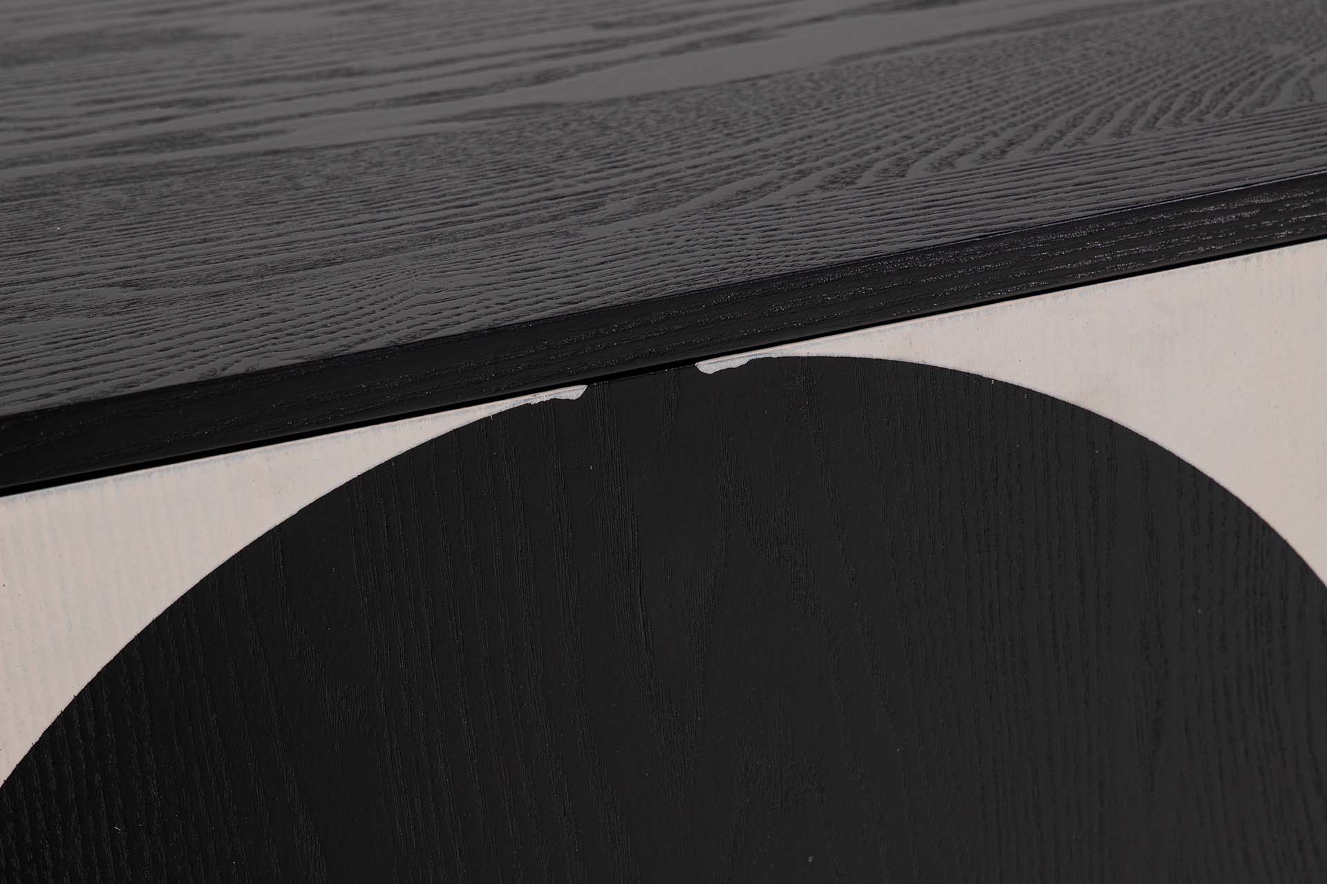 BLACK WHITE METAL MDF SIDEBOARD 160x40x80 CM