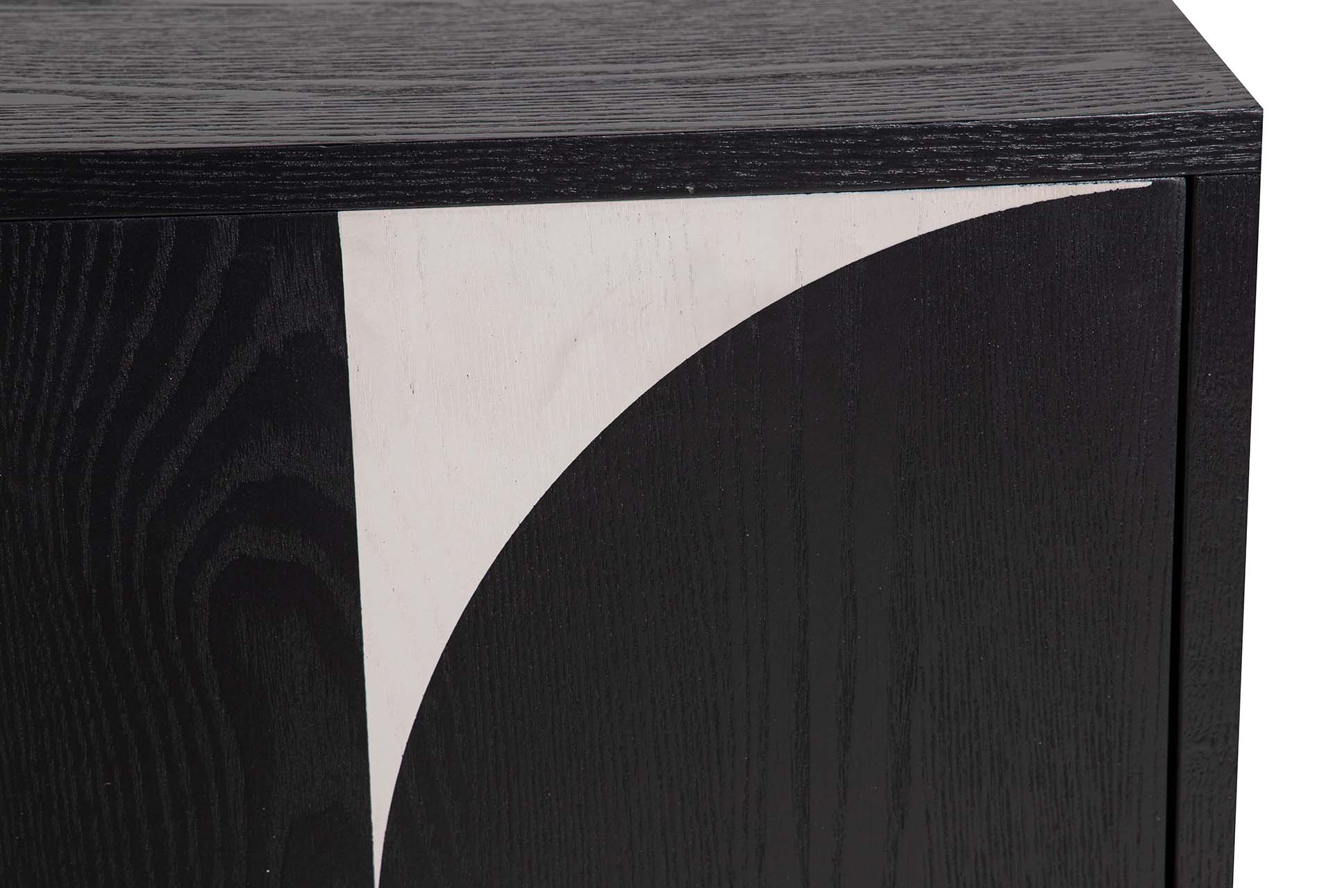 BLACK WHITE METAL MDF SIDEBOARD 160x40x80 CM