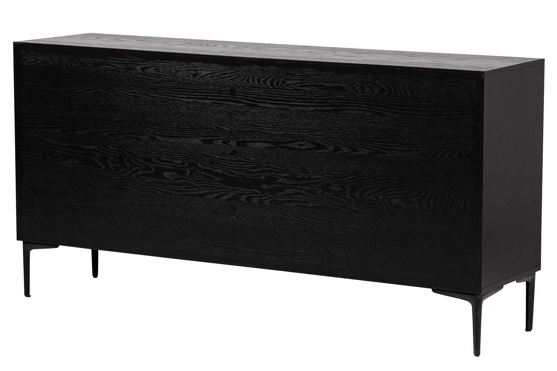 BLACK WHITE METAL MDF SIDEBOARD 160x40x80 CM