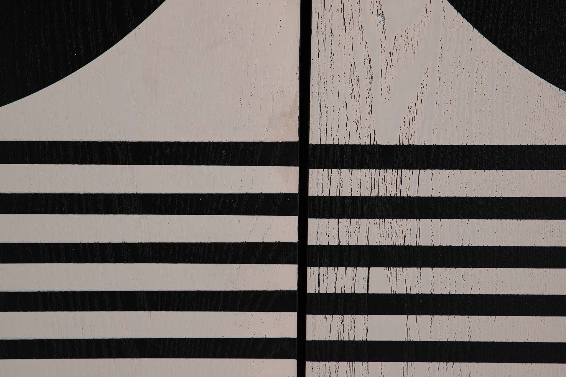 APARADOR MDF METAL NEGRO BLANCO 160x40x80 CM
